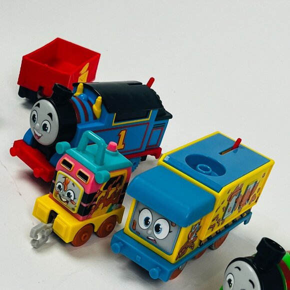 Thomas & Friends Mini Train Toy 4 Colorful Characters Engines & 2 Train Cars - Picture 6 of 9
